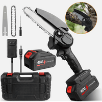 Motosierra Mini Inalámbrica 48V 6 Pulgadas con Doble Batería para Jardín