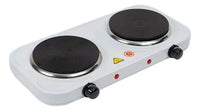 Parrilla Eléctrica Shop Inc 2 Hornallas Portátil Perillas Blanco