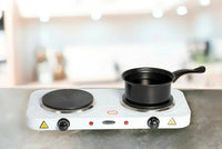 Parrilla Eléctrica Shop Inc 2 Hornallas Portátil Perillas Blanco