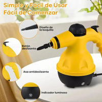 Set de limpiador a vapor portátil, color amarillo
