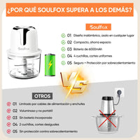 Procesador De Alimentos Inalámbrico 1l Vidrio 6000mah Usb-c