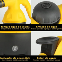Set de limpiador a vapor portátil, color amarillo