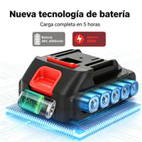 Motosierra Mini Inalámbrica 48V 6 Pulgadas con Doble Batería para Jardín