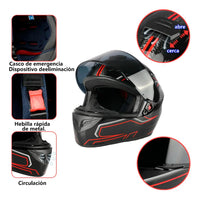 Casco Para Motocicleta Con Visor Protector Certificación Dot