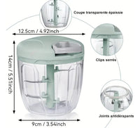 Procesador De Alimentos You 800w 4 Cuchillas Vidrio 2l Plata/verde Plata / Verde Marino