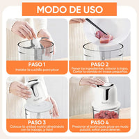 Procesador De Alimentos Inalámbrico 1l Vidrio 6000mah Usb-c