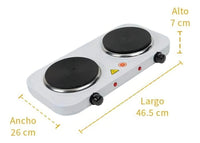 Parrilla Eléctrica Shop Inc 2 Hornallas Portátil Perillas Blanco